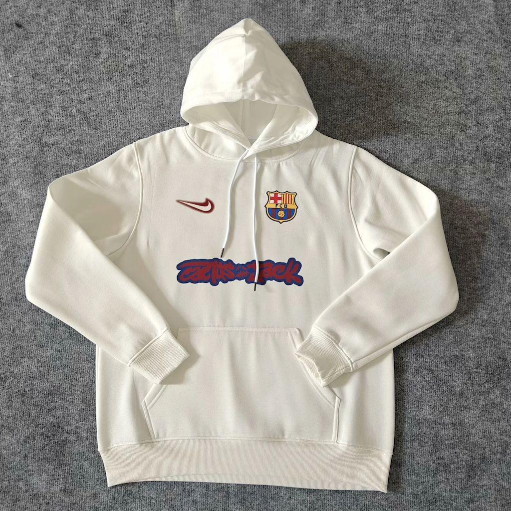 Barcelona 2025 Travis Scott Edition White Football Hoodie