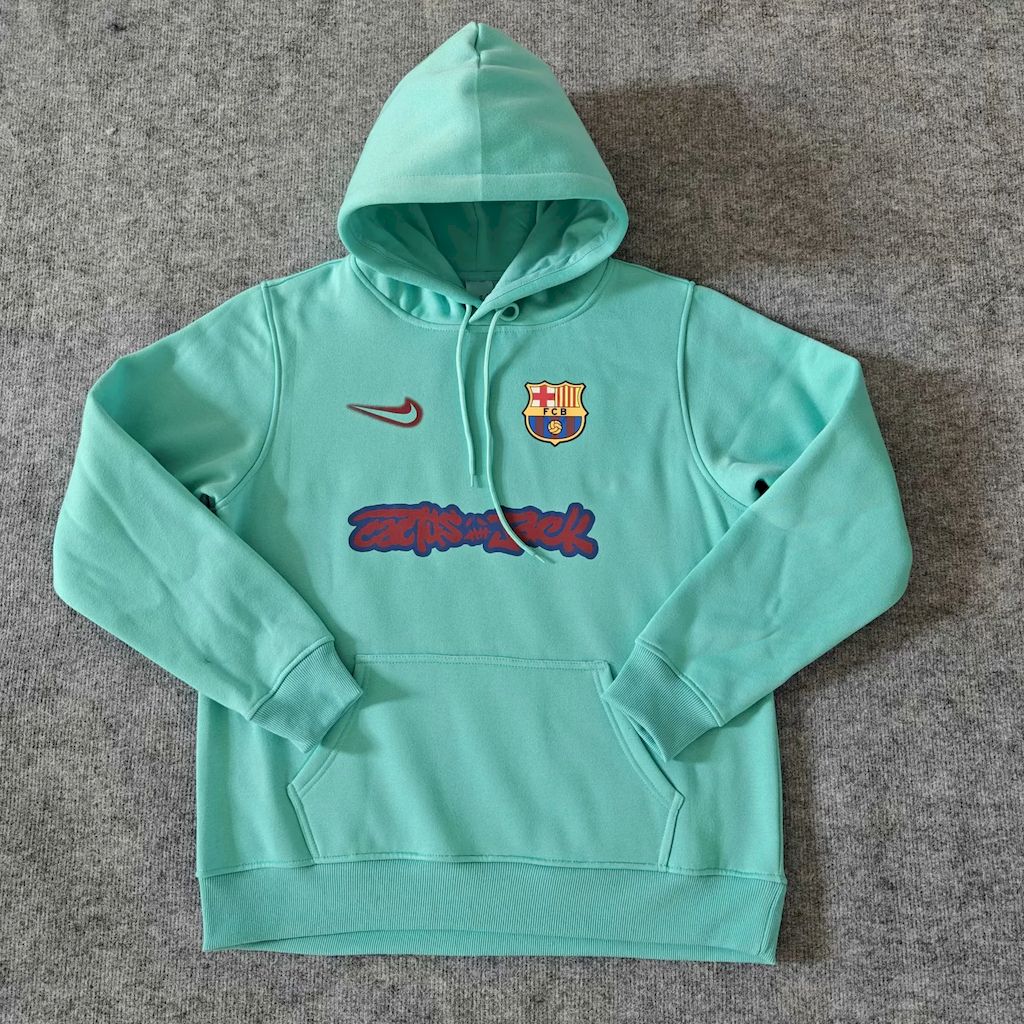 Barcelona 2025 Travis Scott Edition Grass Green Football Hoodie