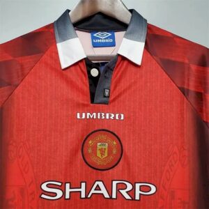 Alternative view of Retro Manchester United 1996 Home Long Sleeve Jersey
