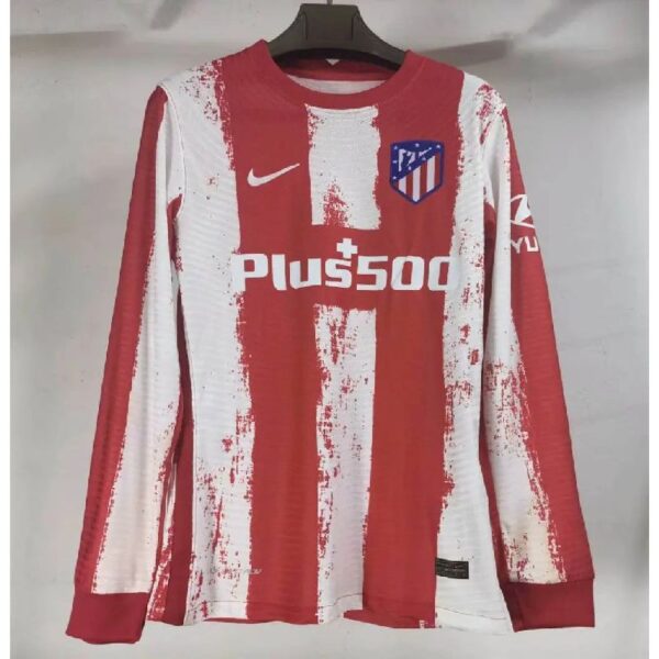 Atletico Madrid 202122 Home Authentic Ls Player Version Jersey 32590