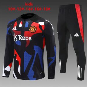 Unisex Manchester United 2024/25 Half-Zip Kids  Sweater+Pant 14001
