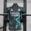 Mens Real Madrid 2025/26 Black Green Dragon Edition Jersey Player Version
