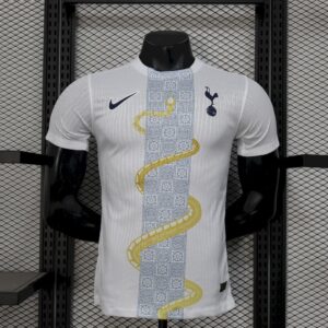 Mens Tottenham Hotspur 2025/26 White Gold Snake Edition Jersey Player Version