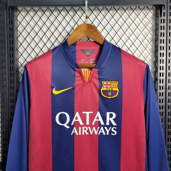 Barcelona 2014/15 Home Long Sleeves Retro Jersey - Image 2