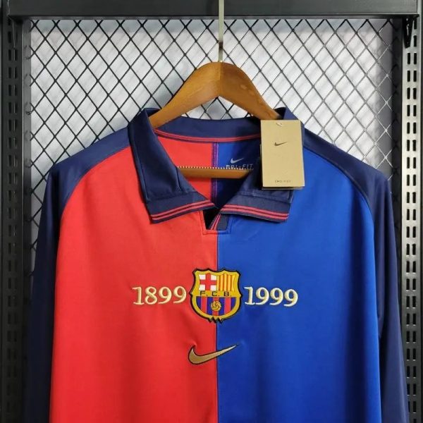 Barcelona 1899/1999 100Th Anniversary Edition Long Sleeves Retro Jersey - Image 2