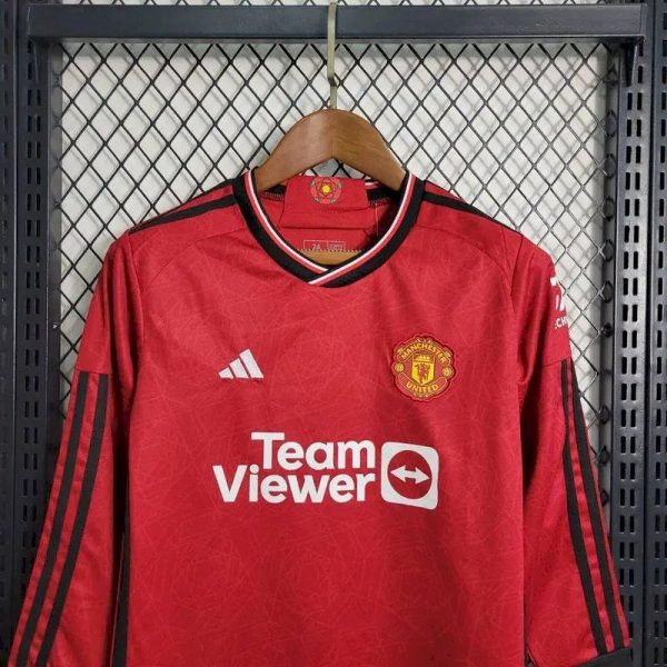 Manchester United 2023/24 Home Long Sleeves Kids Kit - Image 2