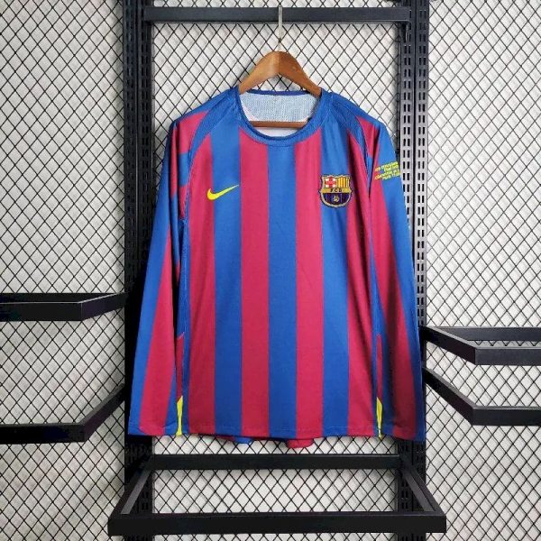 Barcelona 2005/06 Home Ucl Edition Long Sleeves Retro Jersey