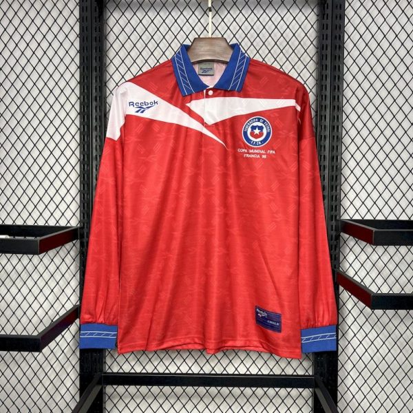 Chile 1998 Home Long Sleeves Retro Jersey - Image 9