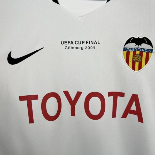 Valencia Cf 2003/2004 Uefa Cup Final Home Retro Jersey - Image 4