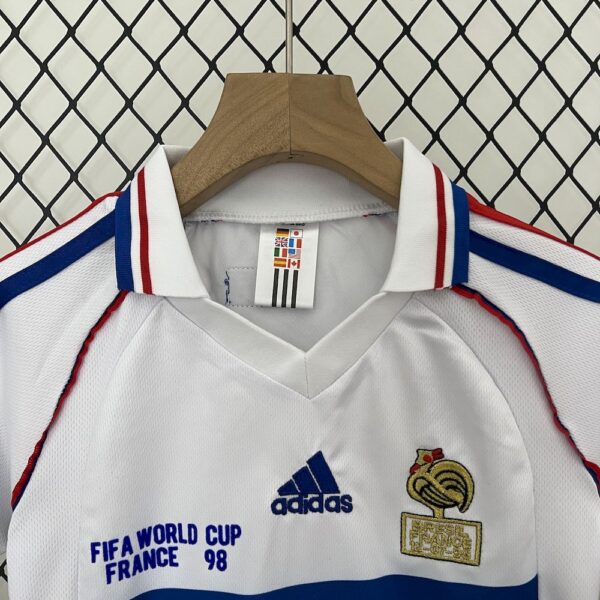 France 1998 Away Kids Retro Jersey And Shorts - Image 6