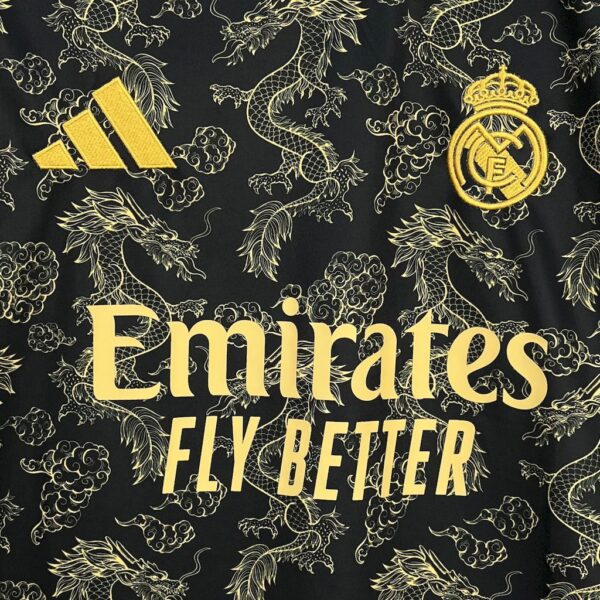 Real Madrid 2025/26 Black Golden Dragon Edition Jersey - Image 4