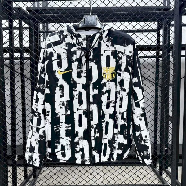 Barcelona 2025/26 Black And White Stripesr Windbreaker