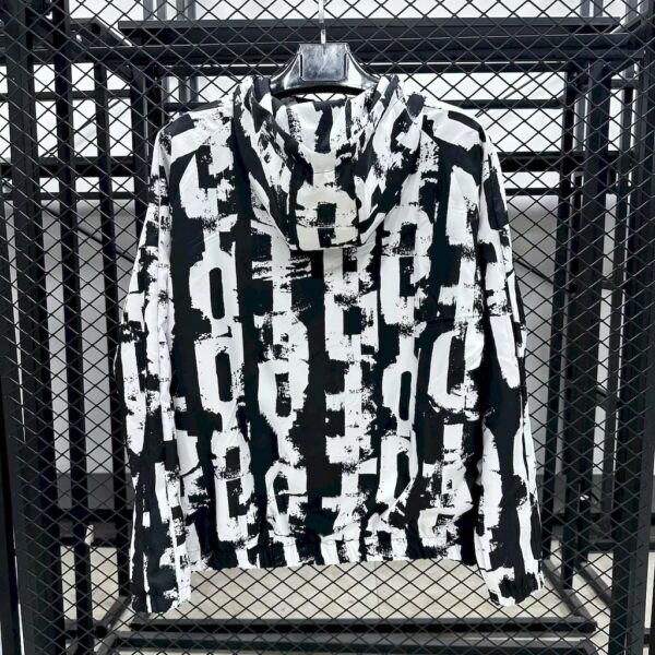 Barcelona 2025/26 Black And White Stripesr Windbreaker - Image 2