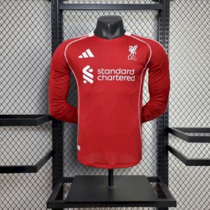 Mens Liverpool 2025/26 Home Long Sleeve Jersey Player Version