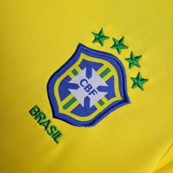 Brazil 1998 Home Kids Retro Jersey And Shorts - Image 7