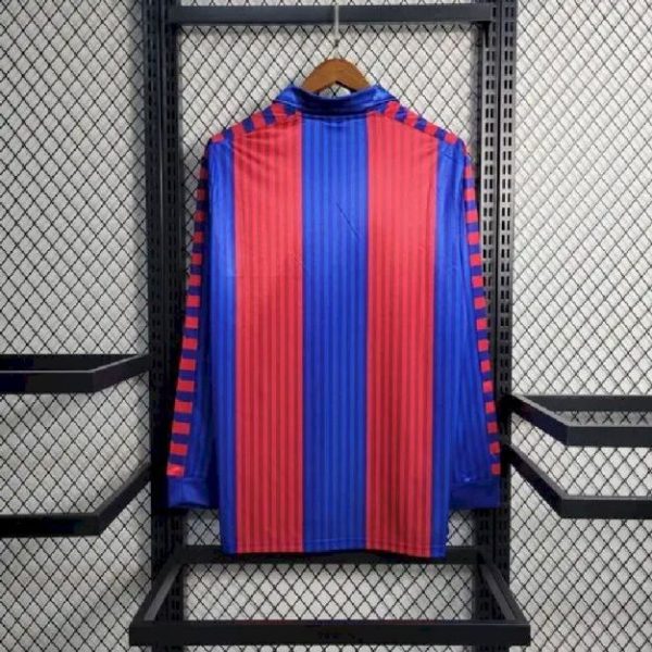 Barcelona 1991/92 Home Long Sleeve Retro Jersey - Image 3