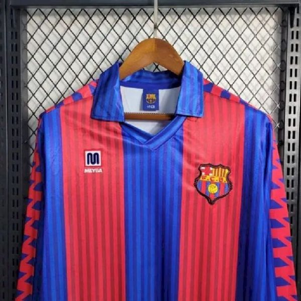 Barcelona 1991/92 Home Long Sleeve Retro Jersey - Image 2