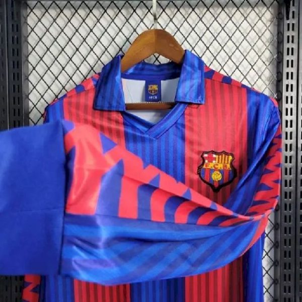 Barcelona 1991/92 Home Long Sleeve Retro Jersey - Image 7
