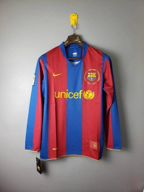 Barcelona 2007/08 Home Long Sleeves Retro Jersey