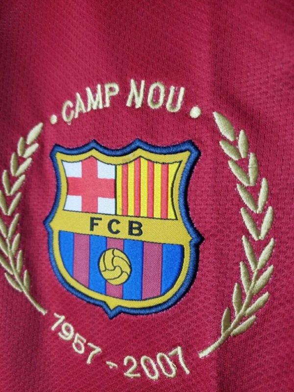 Barcelona 2007/08 Home Long Sleeves Retro Jersey - Image 3