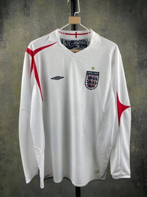 England 2006 World Cup Home Long Sleeves Retro Jersey