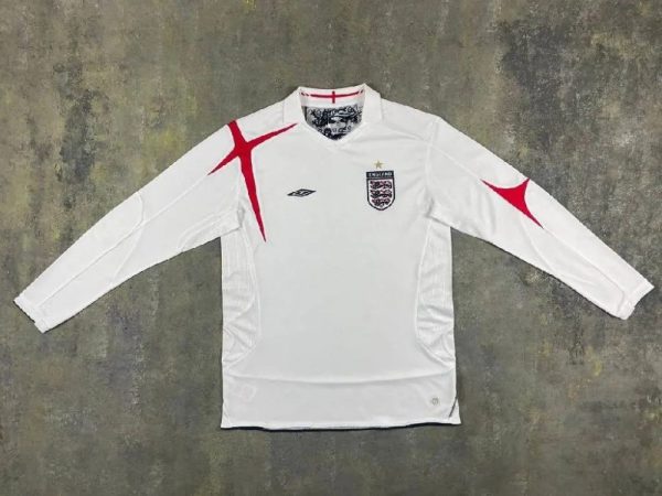 England 2006 World Cup Home Long Sleeves Retro Jersey - Image 6