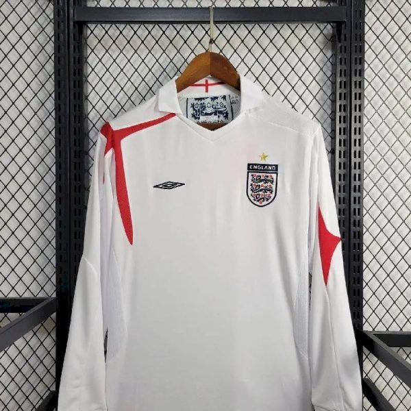 England 2005 Home Long Sleeves Retro Jersey - Image 2