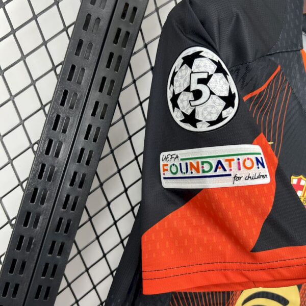 Barcelona 2025/26 Black Orange Special Edition Jersey (With Champions League) - Image 3