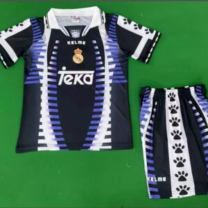 Real Madrid 1997/98 Third  Kids Retro Jersey And Shorts