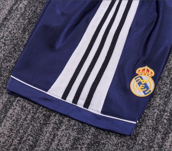 Real Madrid 1998/99 Away Kids Retro Jersey And Shorts - Image 4