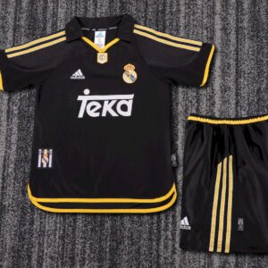 Real Madrid 1998/00 Away Kids Retro Jersey And Shorts
