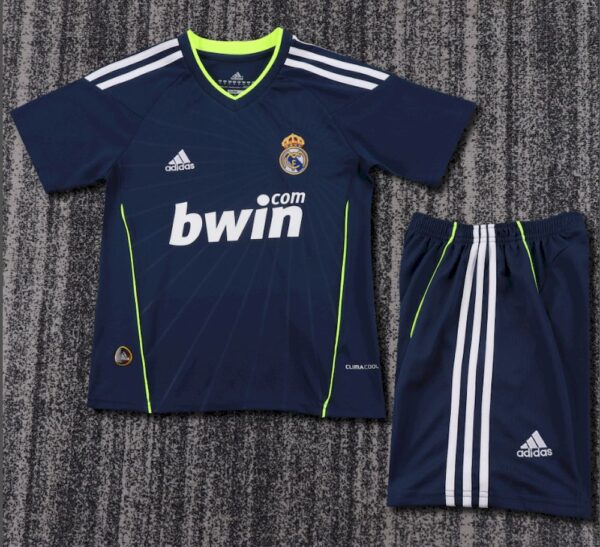 Real Madrid 2010/11 Away Kids Retro Jersey And Shorts