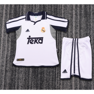 Real Madrid 2000/01 Home Kids Retro Jersey And Shorts