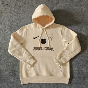 Barcelona 2025 Travis Scott Edition Beige Football Hoodie