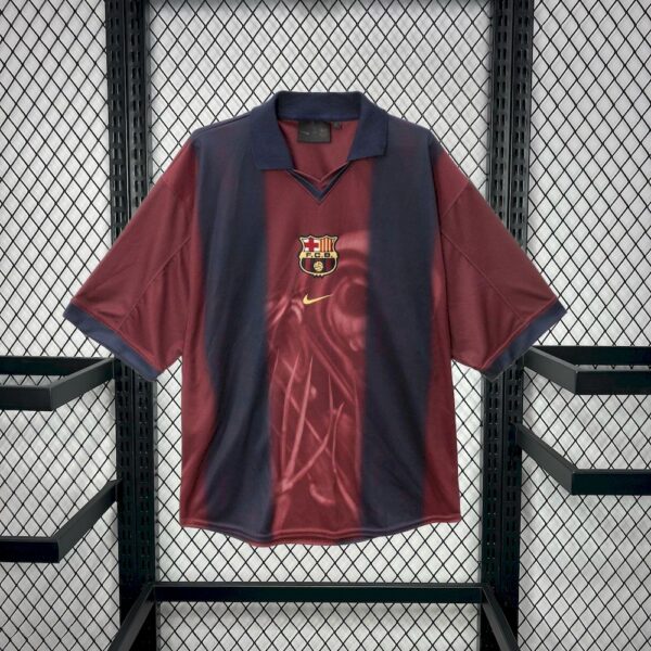 Barcelona 2000/01 Home Retro Skeleton Jersey - Image 4