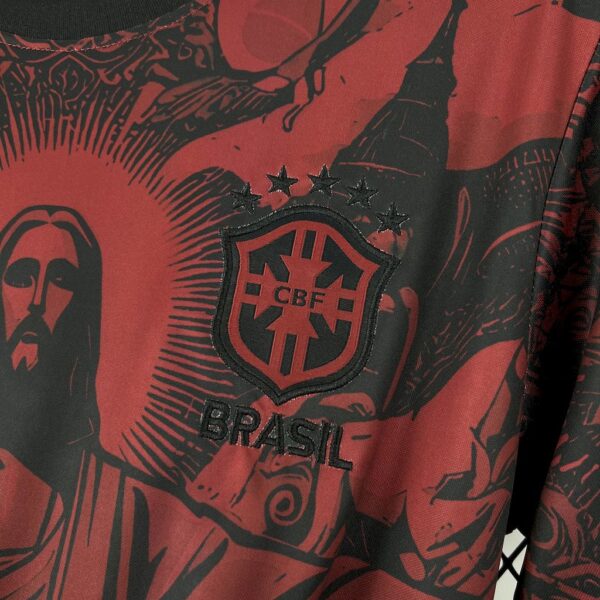 Brazil 2025/26 Jordan Black And Red Special Edition Jersey - Image 5