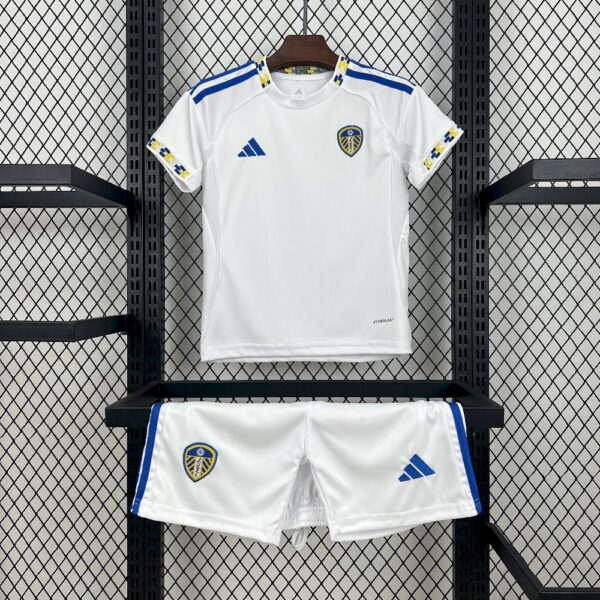 Leeds United F.c. 2025/26 Home Jersey Kids Kit