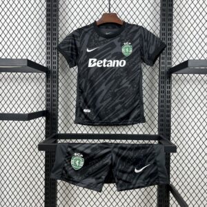 Sporting Cp 2025/26 Black Goalkeeper Kids Kit
