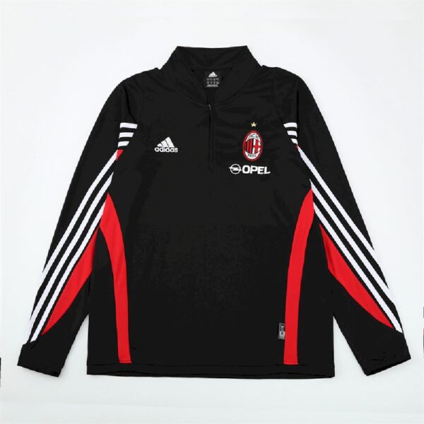 Unisex Ac Milan 2003/04 1/4 Zip Sweatshirt Retro Style