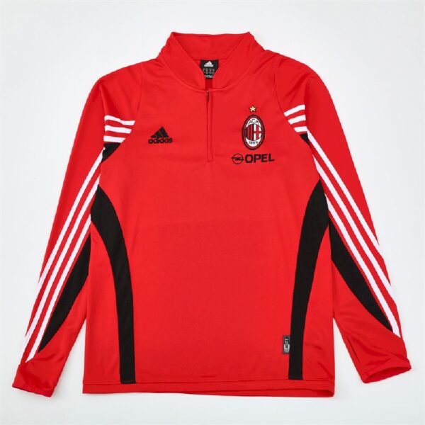Unisex Ac Milan 2003/04 1/4 Zip Sweatshirt Retro Style