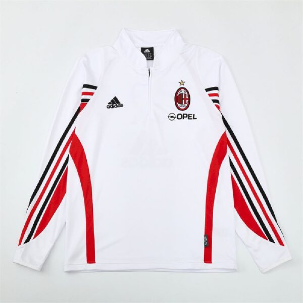 Unisex Ac Milan 2003/04 1/4 Zip Sweatshirt Retro Style