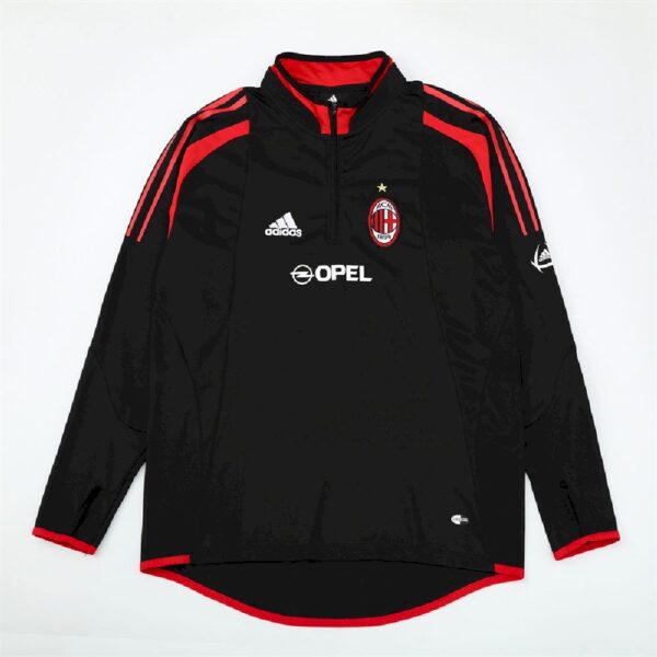 Unisex Ac Milan 2004/05 1/4 Zip Sweatshirt Retro Style