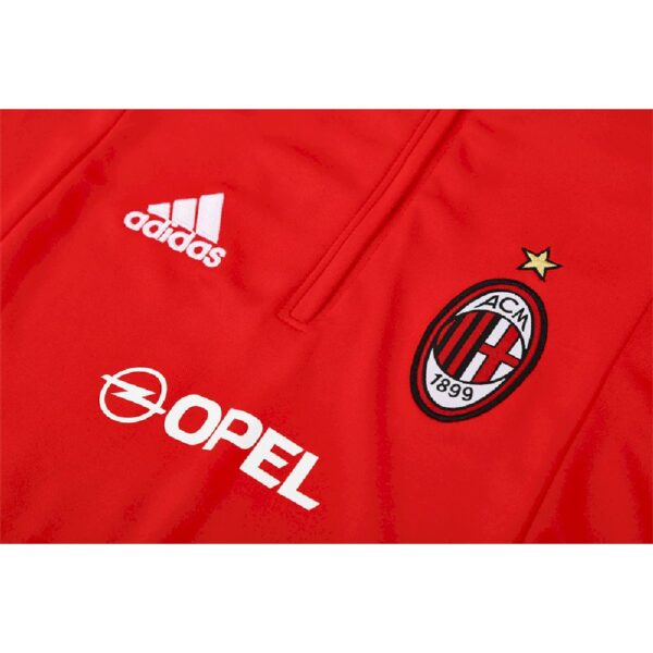 Unisex Ac Milan 2004/05 1/4 Zip Sweatshirt Retro Style - Image 5