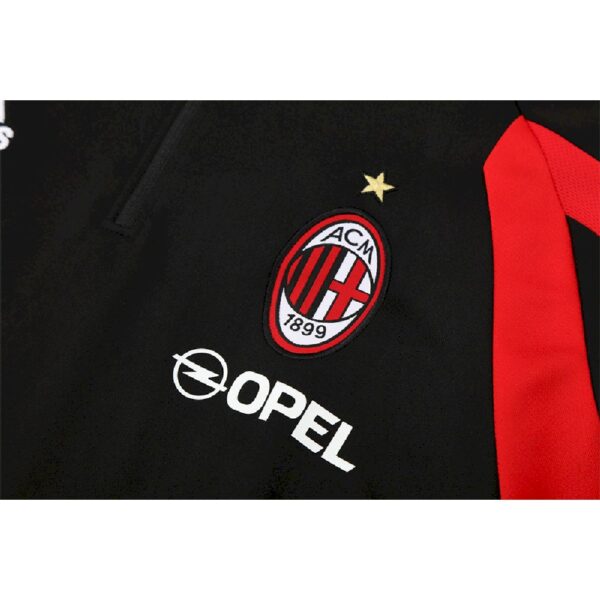 Unisex Ac Milan 2005/06 1/4 Zip Sweatshirt Retro Style - Image 4