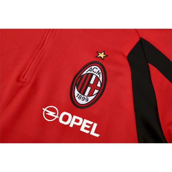 Unisex Ac Milan 2005/06 1/4 Zip Sweatshirt Retro Style - Image 8