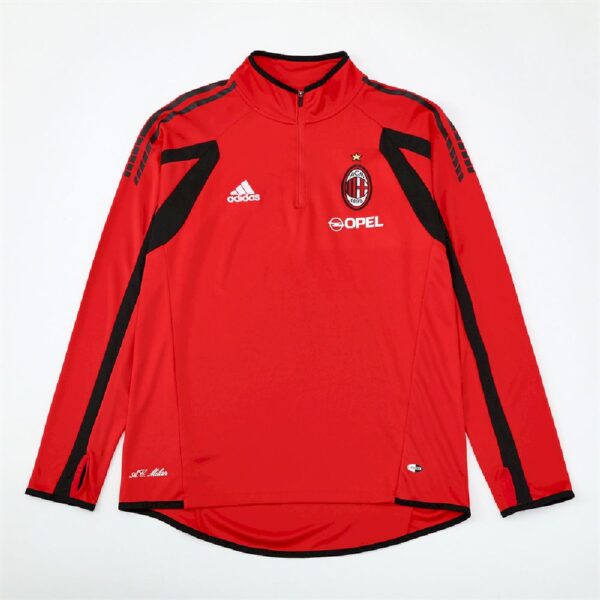 Unisex Ac Milan 2005/06 1/4 Zip Sweatshirt Retro Style