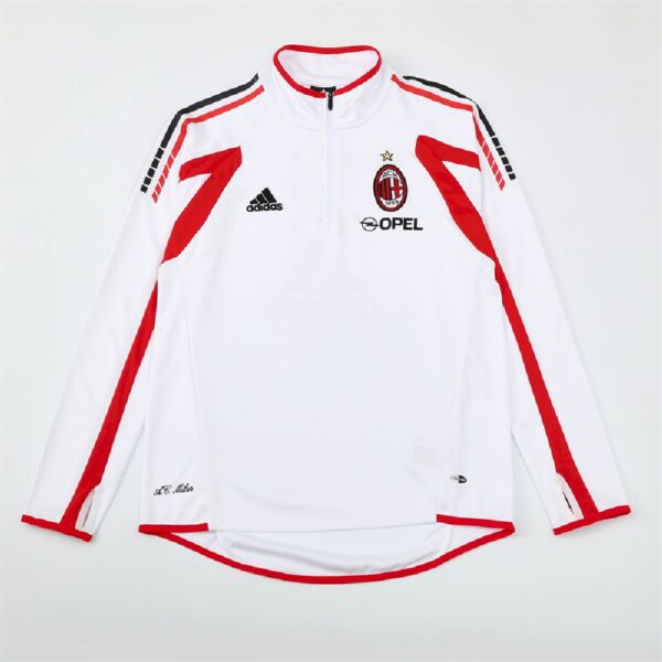 Unisex Ac Milan 2005/06 1/4 Zip Sweatshirt Retro Style