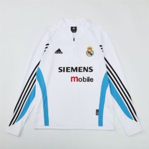Unisex Real Madrid 2003/04 1/4 Zip Sweatshirt Retro Style