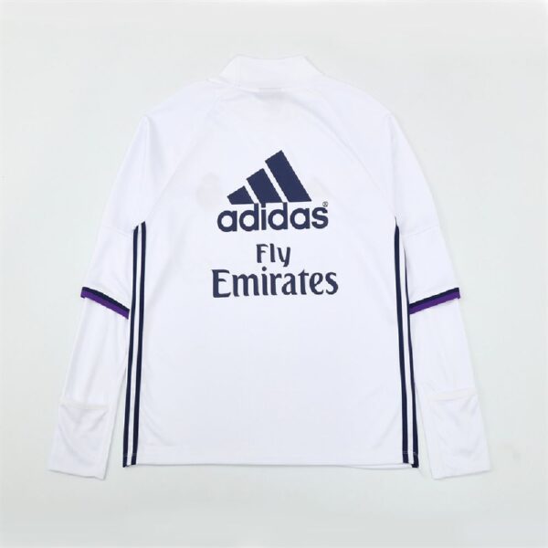 Unisex Real Madrid 2016/17 1/4 Zip Sweatshirt Retro Style - Image 2
