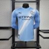 Mens Manchester City 2025/26 Home Long Sleeve Jersey Player Version